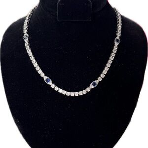 ALDO- NANEDANTEN Silver Cubic Zirconia Semi Choker Necklace